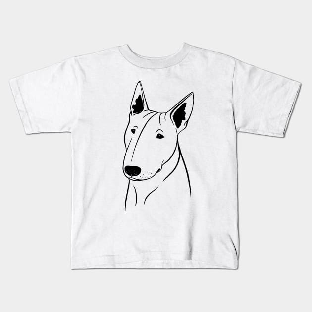 Bull Terrier (Black and White) Kids T-Shirt by illucalliart